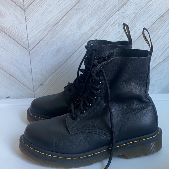 Dr. Martens Shoes - Dr. Martens Pascal black combat boot pebbled leather 7